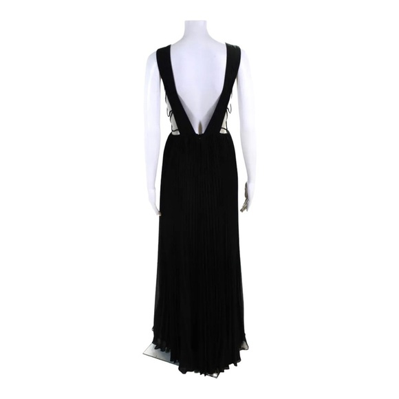 NWT FAME AND PARTNERS Black Allegra Side Cutout V Grecian Maxi Gown Size 10 - Picture 12 of 15